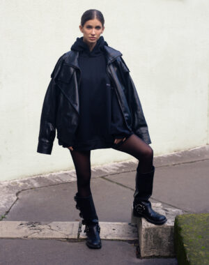 Individual unisex fekete basic pulover allsize