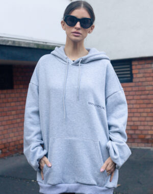 Individual unisex szürke basic pulover allsize