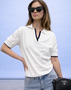 fehér galléros poló egyméret