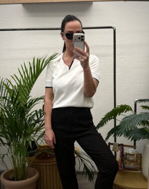 fehér galléros poló egyméret