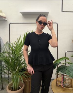 fekete elegans gombos felső s-m