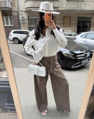 barna vászon nadrág s/m