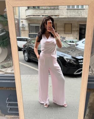 puder színű szatén szett allsize